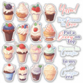 Berry Ice Cream Stickers Aufkleber (Vorderseite)