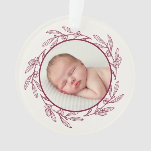 Berry Imprint Foto Holiday | Pflaume Ornament (Vorderseite)