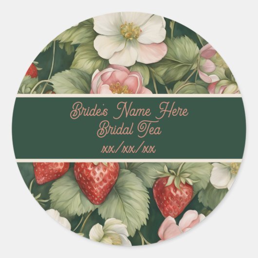 "Berry in Liebe" Blume und Erdbeerkleber Runder Aufkleber (Vorderseite)