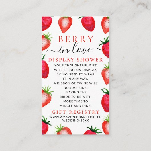 Berry in Liebe Erdbeere Brautparty Begleitkarte (Vorderseite)