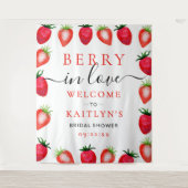 Berry in Liebe Erdbeere Brautparty Hintergrund Wandteppich (Vorderseite)