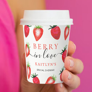Berry in Liebe Erdbeere Brautparty Pappbecher