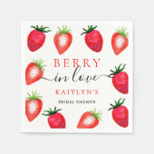 Berry in Liebe Erdbeere Brautparty Serviette (Vorderseite)