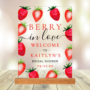 Berry in Liebe Erdbeere Brautparty Willkommen Acrylschild
