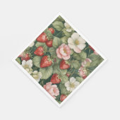 'Berry in Liebe' Erdbeere und Blumen Serviette (Ecke)