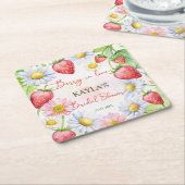 Berry in Liebe Erdbeeren Brautparty bevorzugt Rechteckiger Pappuntersetzer (angewinkelt)