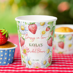 Berry in Liebe Erdbeeren Brautparty gedruckt Pappbecher