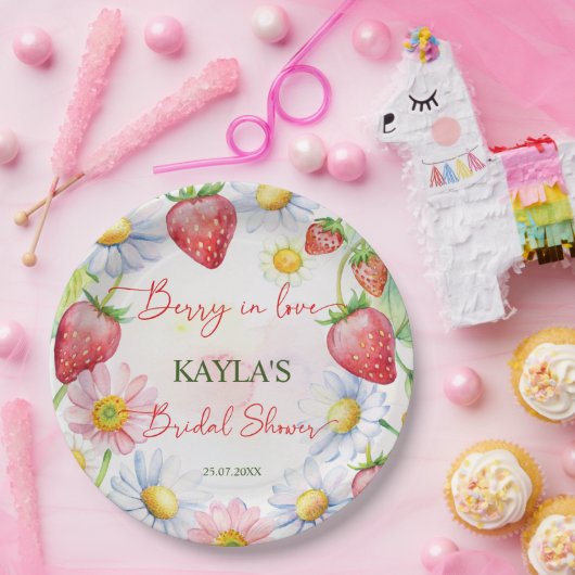 Berry in Liebe Erdbeeren Brautparty gedruckt Pappteller (Party)