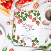 Berry in Liebe Floral Strawberry Brautparty Einladung