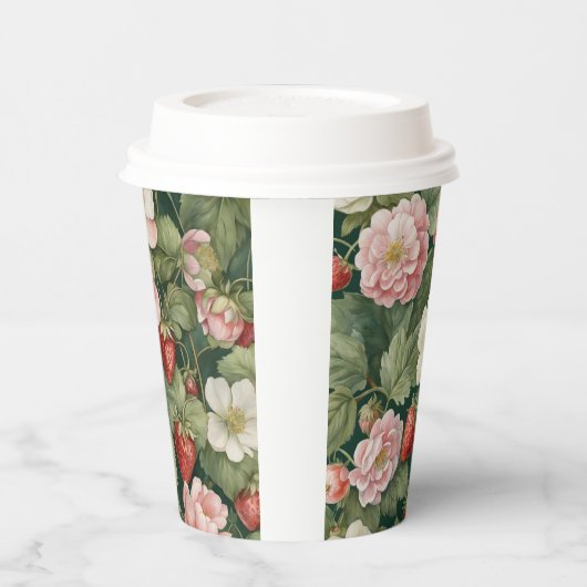 "Berry in Liebe" Floral- und Strawberry Paper Cup Pappbecher (Links)