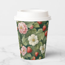 "Berry in Liebe" Floral- und Strawberry Paper Cup