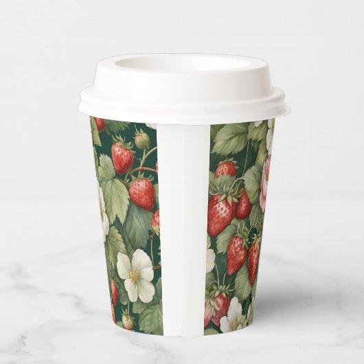 "Berry in Liebe" Floral- und Strawberry Paper Cup Pappbecher (Rechts)