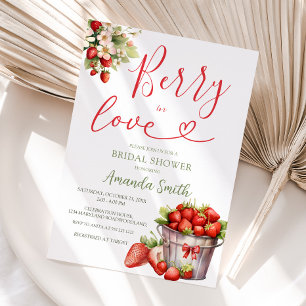 Berry in Liebe Strawberry Brautdusche Einladung