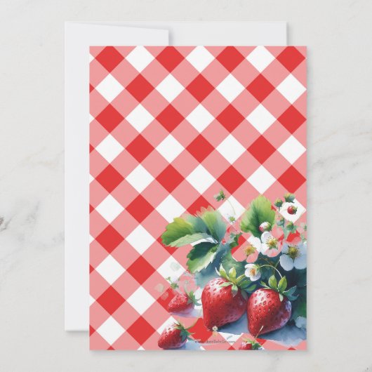 Berry in Liebe Strawberry Brautdusche Einladungen (Rückseite)