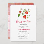 Berry in Liebe Strawberry Brautparty Einladung (Vorne/Hinten)