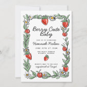 Berry in Liebe Strawberry Cherry Babydusche Einladung (Vorderseite)