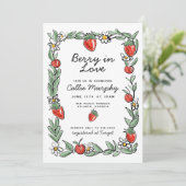 Berry in Liebe Strawberry Cherry Brautparty Einladung (Stehend Vorderseite)