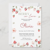 Berry in Love Bridal Shower Invitation: Editable Einladung (Vorderseite)
