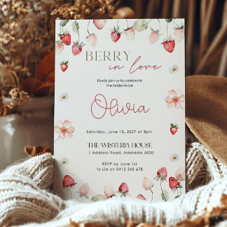 Berry in Love Bridal Shower Invitation: Editable Einladung
