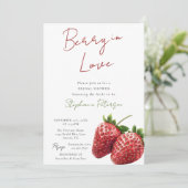 Berry In Love Bridal Shower Invitation Template Einladung (Stehend Vorderseite)