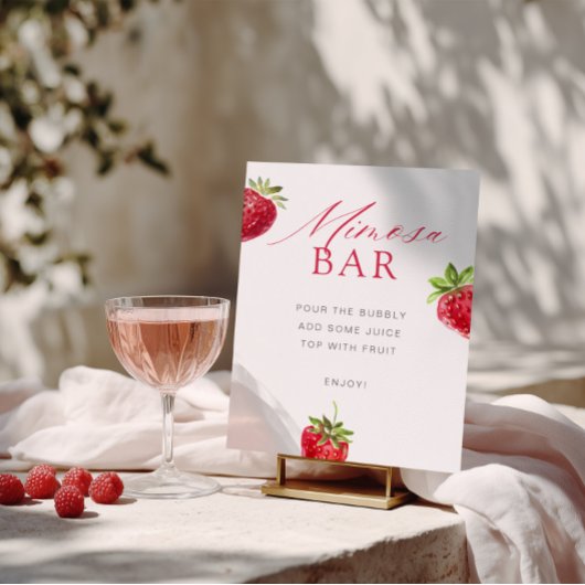Berry in Love Bridal Shower Mimosa Bar Poster