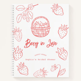 Berry in Love Hand-drawn Strawberry Bridal Shower Notizblock