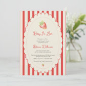 Berry in love Preppy Strawberry Bridal Shower  Einladung (Stehend Vorderseite)