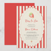 Berry in love Preppy Strawberry Bridal Shower  Einladung (Vorne/Hinten)