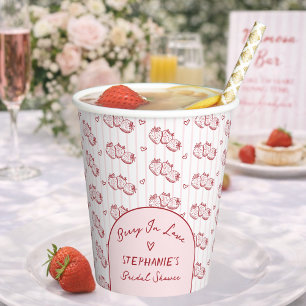 Berry In Love Rosa Rote Erdbeeren Brautparty Pappbecher