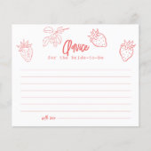 Berry in Love Strawberry Bridal Shower Advice Card (Vorderseite)