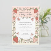 Berry in Love Strawberry Bridal Shower Einladung (Stehend Vorderseite)