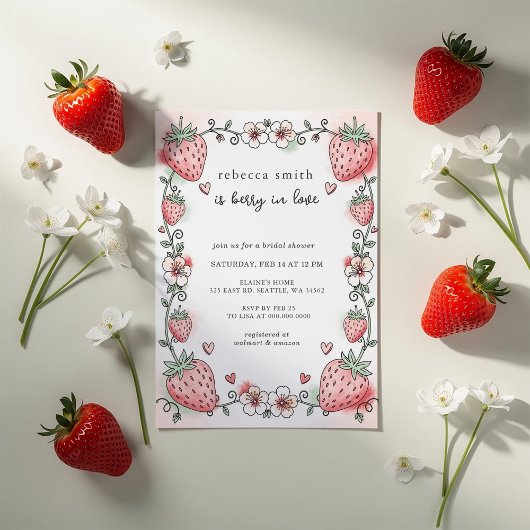 Berry in Love Strawberry Bridal Shower Einladung