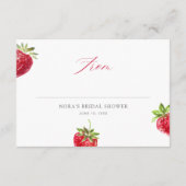 Berry in Love Strawberry Display Shower Tag Begleitkarte (Rückseite)