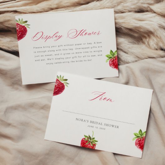 Berry in Love Strawberry Display Shower Tag Begleitkarte