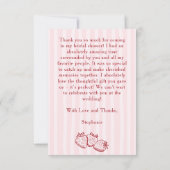 Berry In Love Strawberry Pink Bridal Shower Flat Dankeskarte (Rückseite)