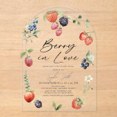 Berry in Love Watercolor Berries Bridal Shower Acryleinladungen (Vorderseite)