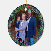 Berry Kranz unser erstes Weihnachten in neuer Zuha Keramik Ornament (Links)