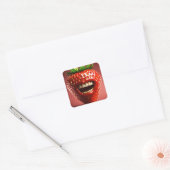 "Berry Laughs: Funny Strawberry Stickers" Quadratischer Aufkleber (Umschlag)
