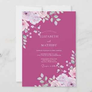 Berry Lavender Petal Hochzeit Einladung