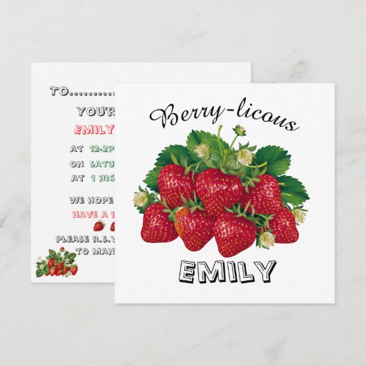 Berry-licous Einladung (Vorne/Hinten)