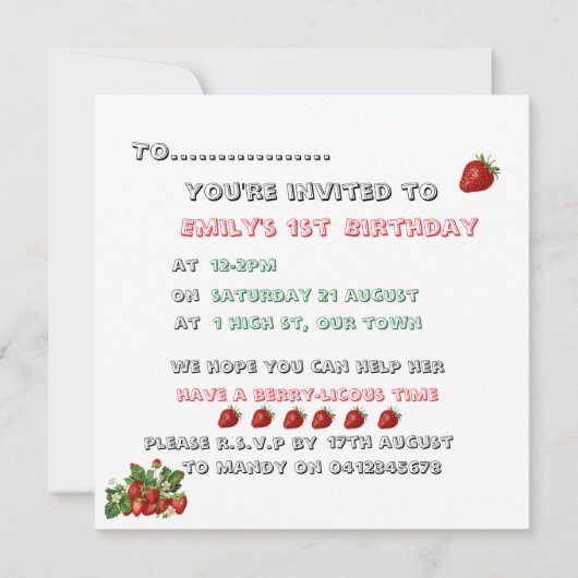 Berry-licous Einladung (Rückseite)