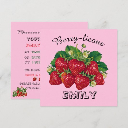 Berry-licous Einladung (Vorne/Hinten)
