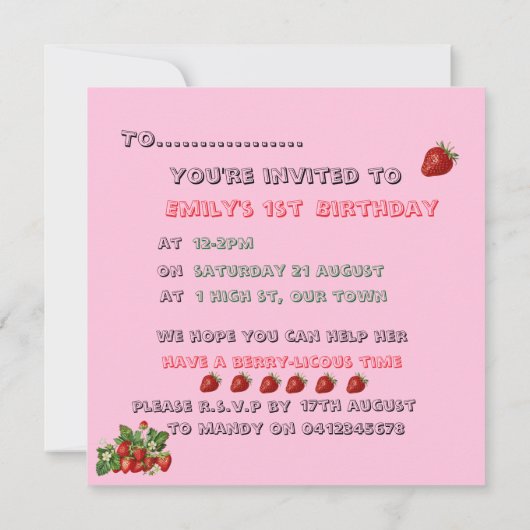 Berry-licous Einladung (Rückseite)