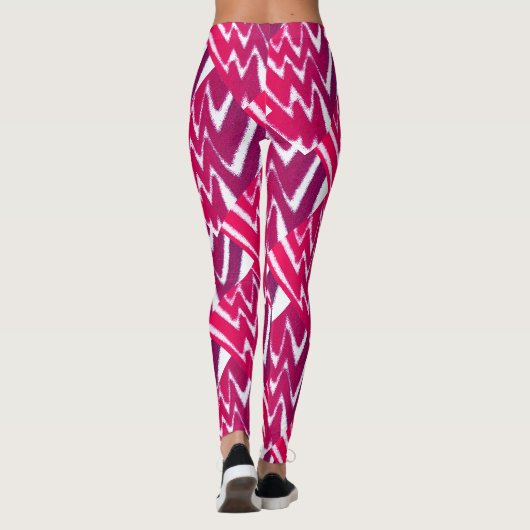 Berry Lightning Abstrakte Fuzzy Bolts Leggings (Rückseite)