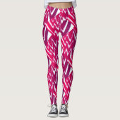 Berry Lightning Abstrakte Fuzzy Bolts Leggings (Vorderseite)