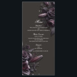 Berry Lila Black Lily Rose Blumenmenü Menükarte<br><div class="desc">Lila und schwarze Lily Rose Gotische Blumenkarte Hochzeitsmenü. Entsprechende Elemente in diesem Design sind verfügbar.</div>