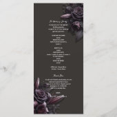 Berry Lila & Black Lily Rose Floral Wedding Programm (Rückseite)