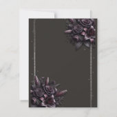 Berry Lila Black Lily Rose Floral Wedding RSVP Einladung (Rückseite)