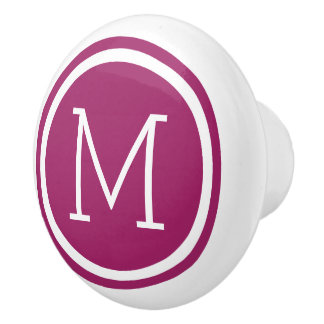 Berry Lila Monogram Personalisiert Drawer Knob Keramikknauf