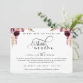 Berry, Lila und Blush Virtual Wedding Einladung (Stehend Vorderseite)